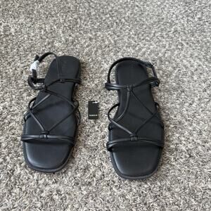 Torrid Women's Size 13 WW Shoes Black Strappy Crisscross Gladiator Sandals New